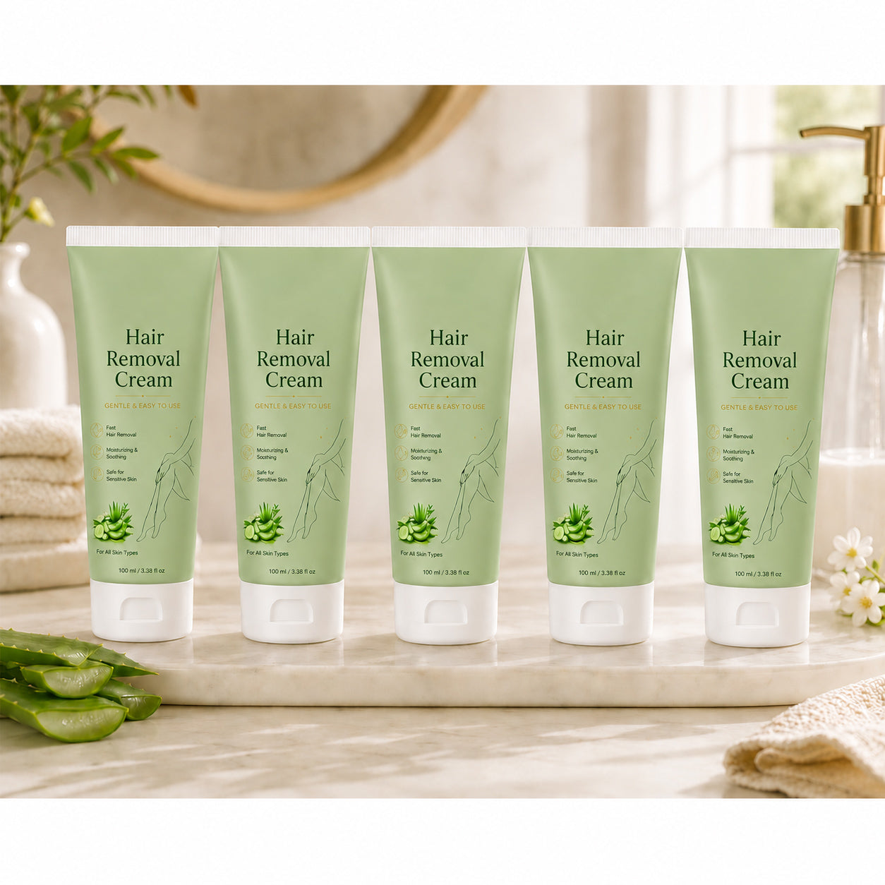 Natural Gentle Hair Removal Cream | For Women & Men, Sensitive Skin