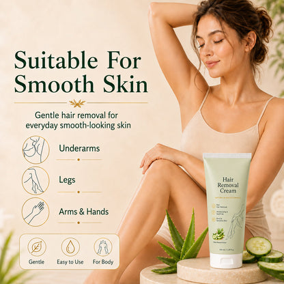 Natural Gentle Hair Removal Cream | For Women & Men, Sensitive Skin