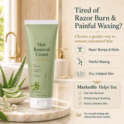 Natural Gentle Hair Removal Cream | For Women & Men, Sensitive Skin