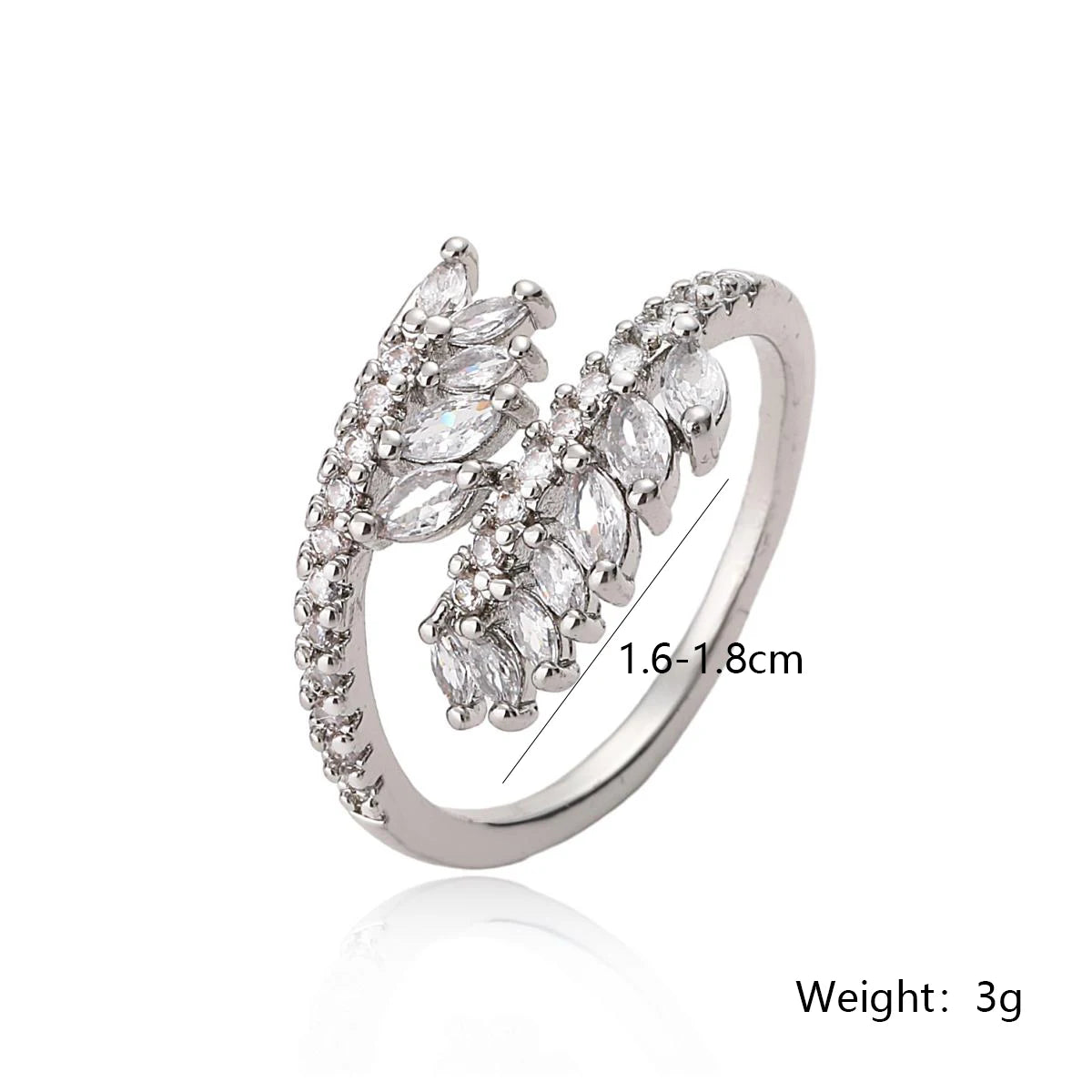 European and American wheat ear geometric opening ring, female niche high-end versatile ring, new
