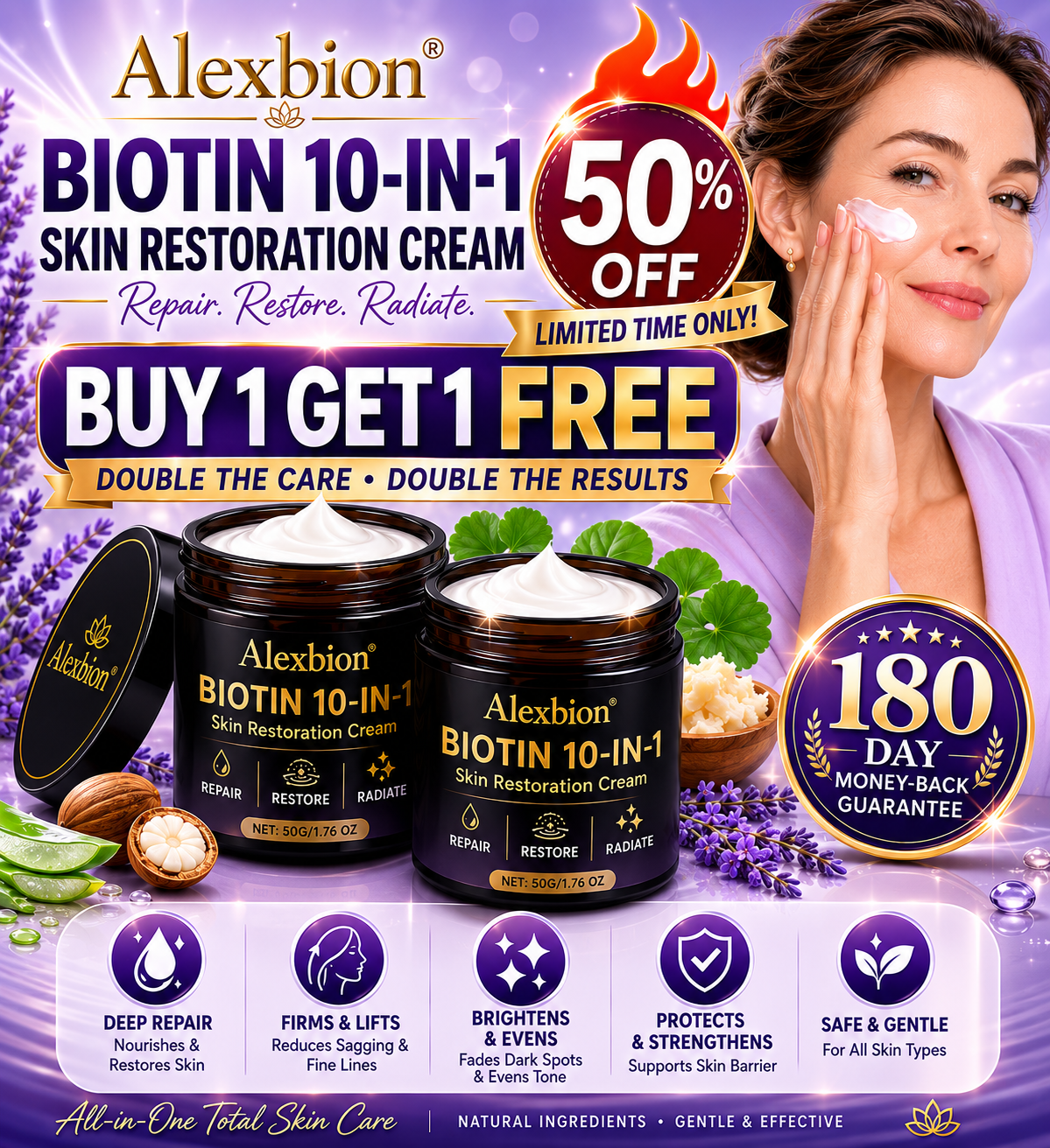 Calmivyra® Biotin 10-in-1 Skin Restoration Cream